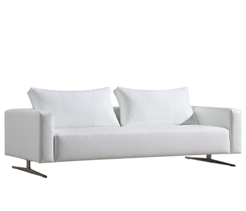 Ancona Modern Sofa in White leatherette