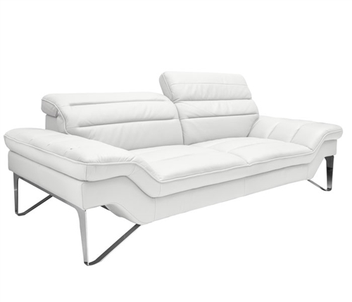 Milano Modern Sofa Set in White Leather