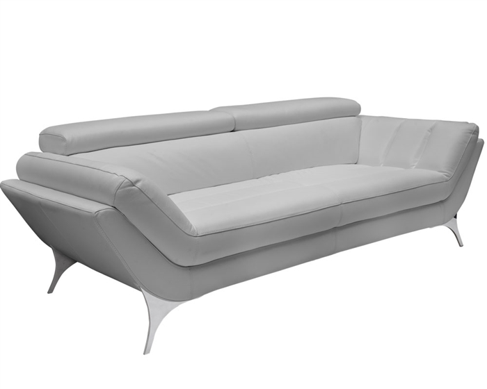 Napoli Modern Sofa Set in Grey Leather