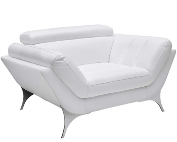 Napoli Modern Chair  in White Leather