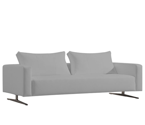 Ancona Modern Sofa in Grey leatherette