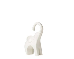 Whimsical Elephant 8.5h" Ceramic Decor Sculpture - Matte White