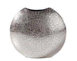 Tiber Hammered Round Vases SHORT - SILVER