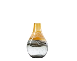 Andrea Swirl Glass Bulb Vase - TALL AMBER