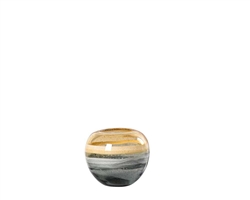 Andrea Swirl Glass 7.5d" Sphere Vase - Amber available for special or at MH2G Furniture Showrooms