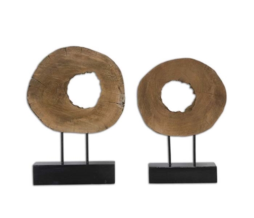 Ashlea Modern Log Sculptures Set of 2