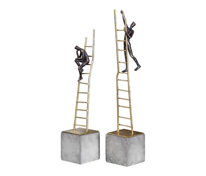 Ladder Climb Figurines Modern  Sculptures Set of 3