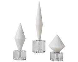 Alize White Modern Candle Set of Three