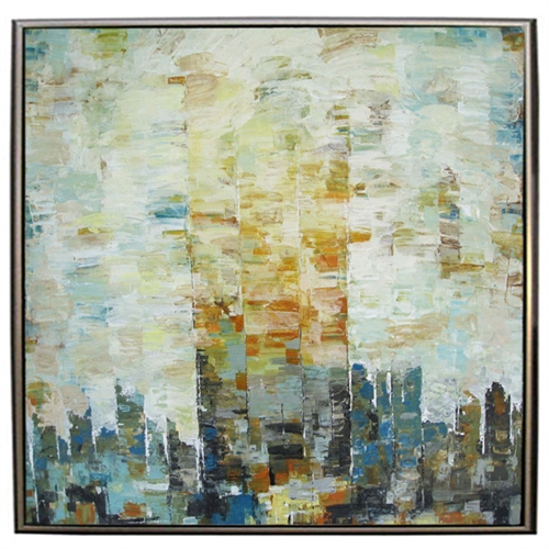 Chelsea Square  Modern Art  with Silver Floating Frame available at Modern Home 2 Go