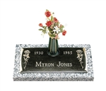 Bronze Memorial Marker With Tea Rose Design