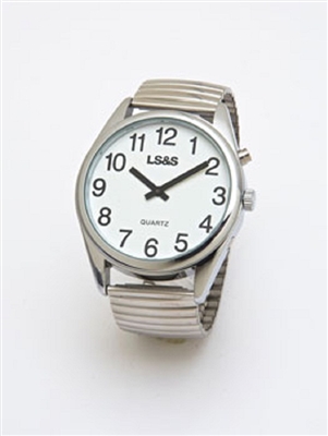 ONE BUTTON TALKING WATCH SILVER TONE