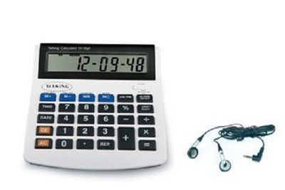 LS&S 221047 10 Digit Talking Calculator With Earbud