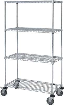 Quantum Storage Systems M1836C46 Mobile Shelf Carts with 4 Wire Self Shelves(18X36X69)
