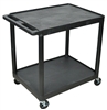 Medline HE38BLK 2-Shelf  Polyethylene Tub Carts-32"W X24"D, Black