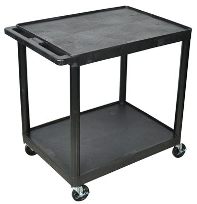 Medline HE38BLK 2-Shelf  Polyethylene Tub Carts-32"W X24"D, Black