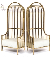 24K Luxe Gold Cage Chairs