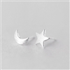 Silver Moon and Star Earrings