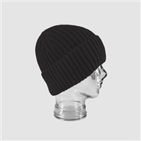 Ribbed Cashmere Blend Beanie Hat in Black - HTN02B