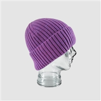 Ribbed Cashmere Blend Beanie Hat in Purple - HTN02P