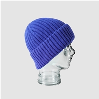 Ribbed Cashmere Blend Beanie Hat in Royal Blue - HTN02R