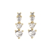 CZ Triple Heart Drop Earrings