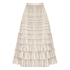 Maxi Tiered Frilled Skirt in Cream