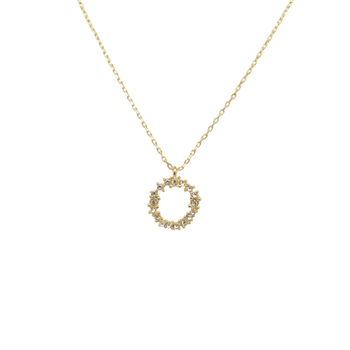 Gold Crystal Circle Necklace