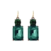 Emerald Gem with Crystal Earrings