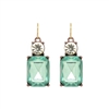 Green Gem with Crystal Earrings