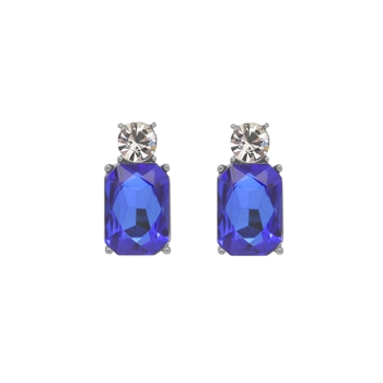 Mini Royal Blue Gem Earrings