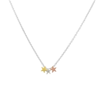 Silver Triple Star Necklace