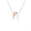 Silver Twin Bird Necklace