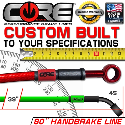 CUSTOM BUILT 80 inch HAND BRAKE LINE KIT