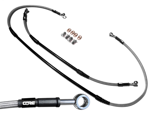 Front and Rear brake line kit KAWASAKI KX125 KX250 1999-2002 stainless steel (2 Lines)
