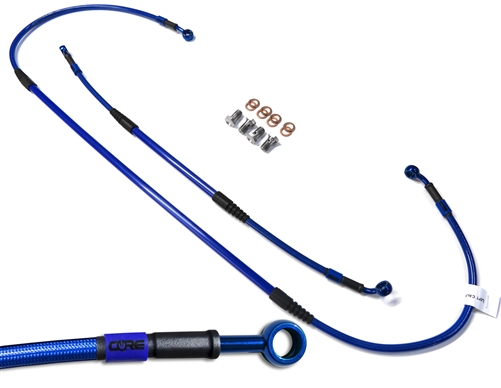 Front and Rear brake line kit YAMAHA WR250F 2005-2014 WR450F 2005-2011 translucent blue (2 Lines)