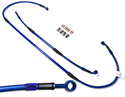 Front and Rear brake line kit YAMAHA YZ125 YZ250 YZ250F YZ450F 2003-2004 translucent blue (2 Lines)