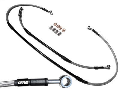 Front and Rear brake line kit HONDA CR80R EXPERT 1998-2002 CR85R EXPERT 2003-2007 (BIG WHEEL) stainless steel (2 Lines)