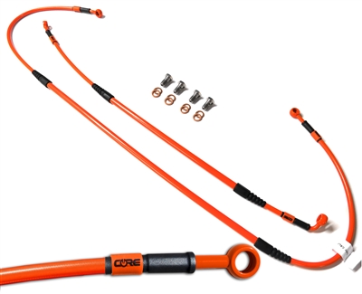 Front and Rear brake line kit KTM 690 SMC SUPERMOTO 2008-2010 690 ENDURO R 2008-2013 Orange (2 Lines)