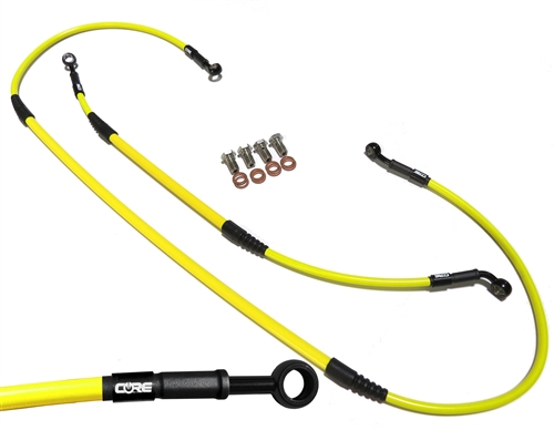 Front and Rear brake line kit SUZUKI RM85L (BIG WHEEL) 2002-2004 yellow and black (2 Lines)