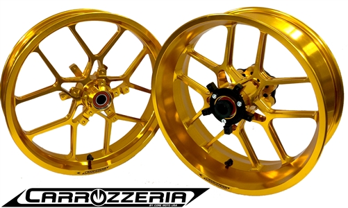 Carrozzeria by Core Moto VTrack Forged Wheels Anodized Gold Front and Rear Yamaha R1 R6