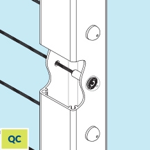 DesignRailÂ® 36" Quick-ConnectÂ® Post Kit for Level Railings - Black