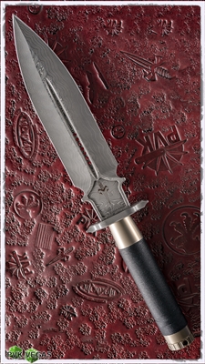 Marfione Custom Interceptor Dagger Damascus  SN#006