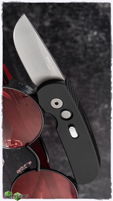 Protech CalMigo CA Legal w/ Safety 2201  Black Handle Blasted Blade