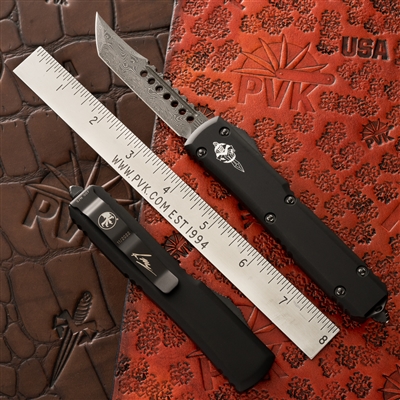 Microtech Ultratech HellHound  119-16S Ringed Hardware Damascus Blade
