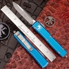 Microtech Ultratech 121-10DBL Single Edge Apocalyptic Blade, Distressed Blue Handle