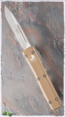 Microtech Ultratech S/E 121-5TA Satin Serrated Tan Handle