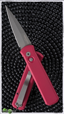 Protech Godson Auto 720 Beadblast Blade Red Handle