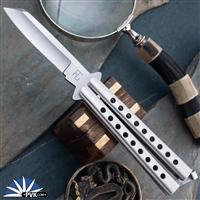 29 Knives Custom 3.75" S35VN Combat Utility, "Thin Skeleton" Channel Cut 303 Stainless Steel Handles