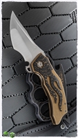 BURN Knives Custom Tomahawk Gold & Black Carbon Fiber Gold Ano Frame