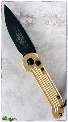 Microtech LUDT 135-1BR M390 Brass Handle Black Standard M390 Blade